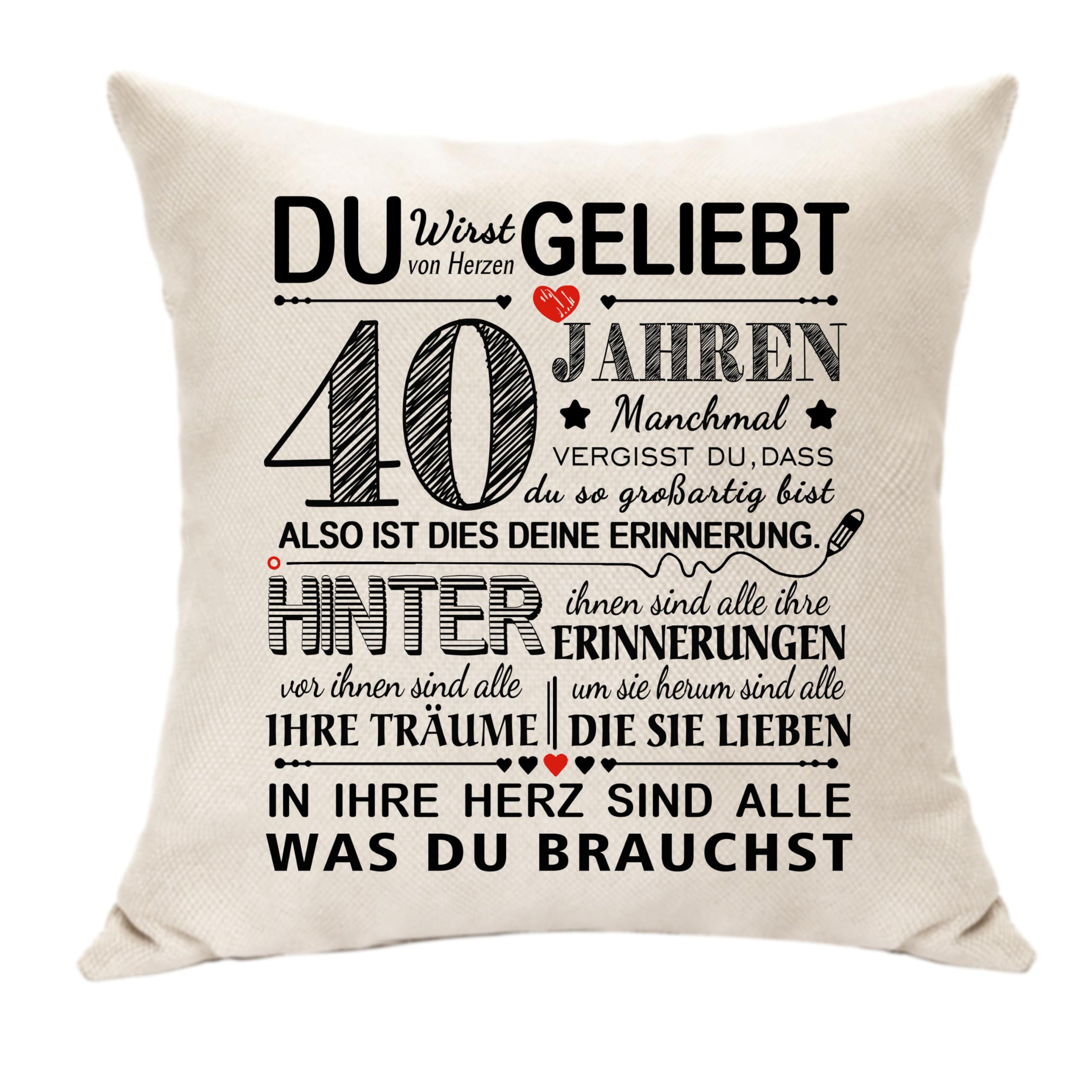 Hasodeo Kissenbezug Geburtstag Decroation Geschenke für 10. 15. 20. 30. 35. 40. 50. 60. 70. 80. 90. 100. Frauen Männer Mädchen Jungen Geburtstagsgeschenk Inspirierende Geschenke für Sie Ihn