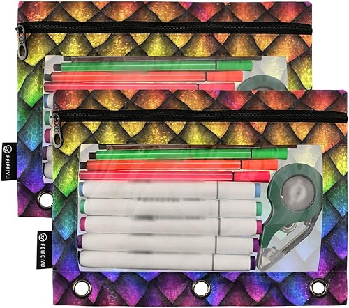 Miniatura 2 de Ragon Scales - Carpeta de piel de reptil para lápices, carpetas de bolsillo, sobres de polietileno, carpetas de documentos transparentes con