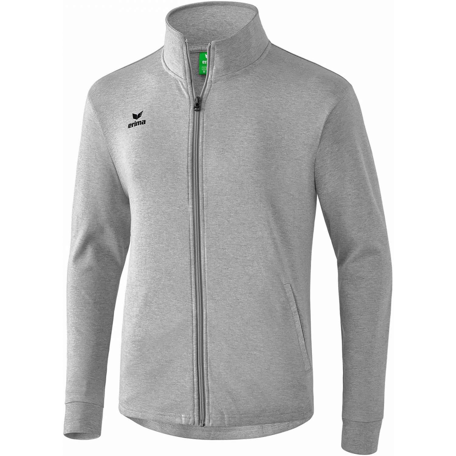 Erima Men's Basic Sweat Jacket - Lightgrey Marl, Small