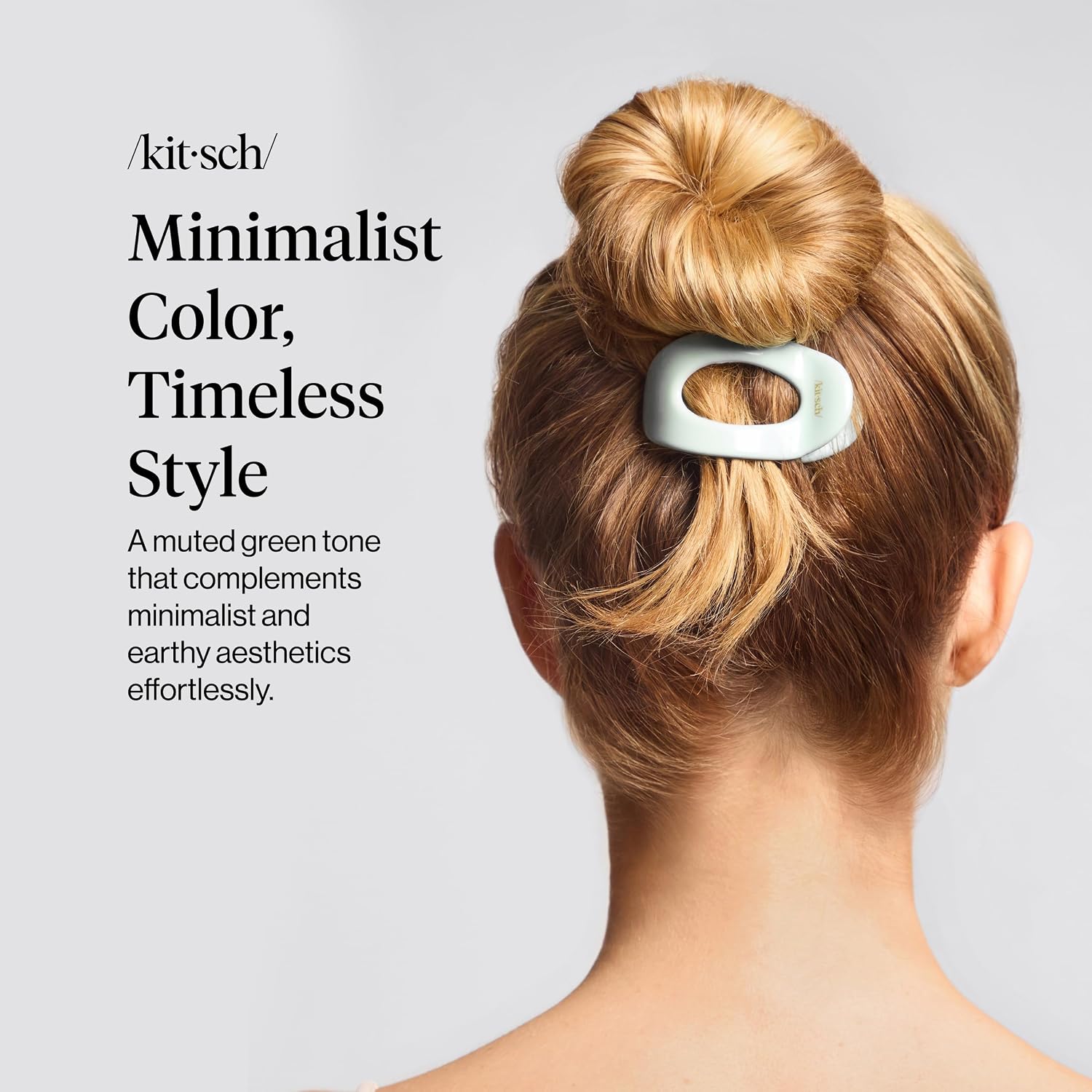  Small Flat Claw Clip for Women - Sage Leaf, 1pc | Durable & Strong Hold Flat Hair Clips For Styling, Half Updo | Non-Slip for Secure, Comfortable Wear, For All Hair Types thumbnail