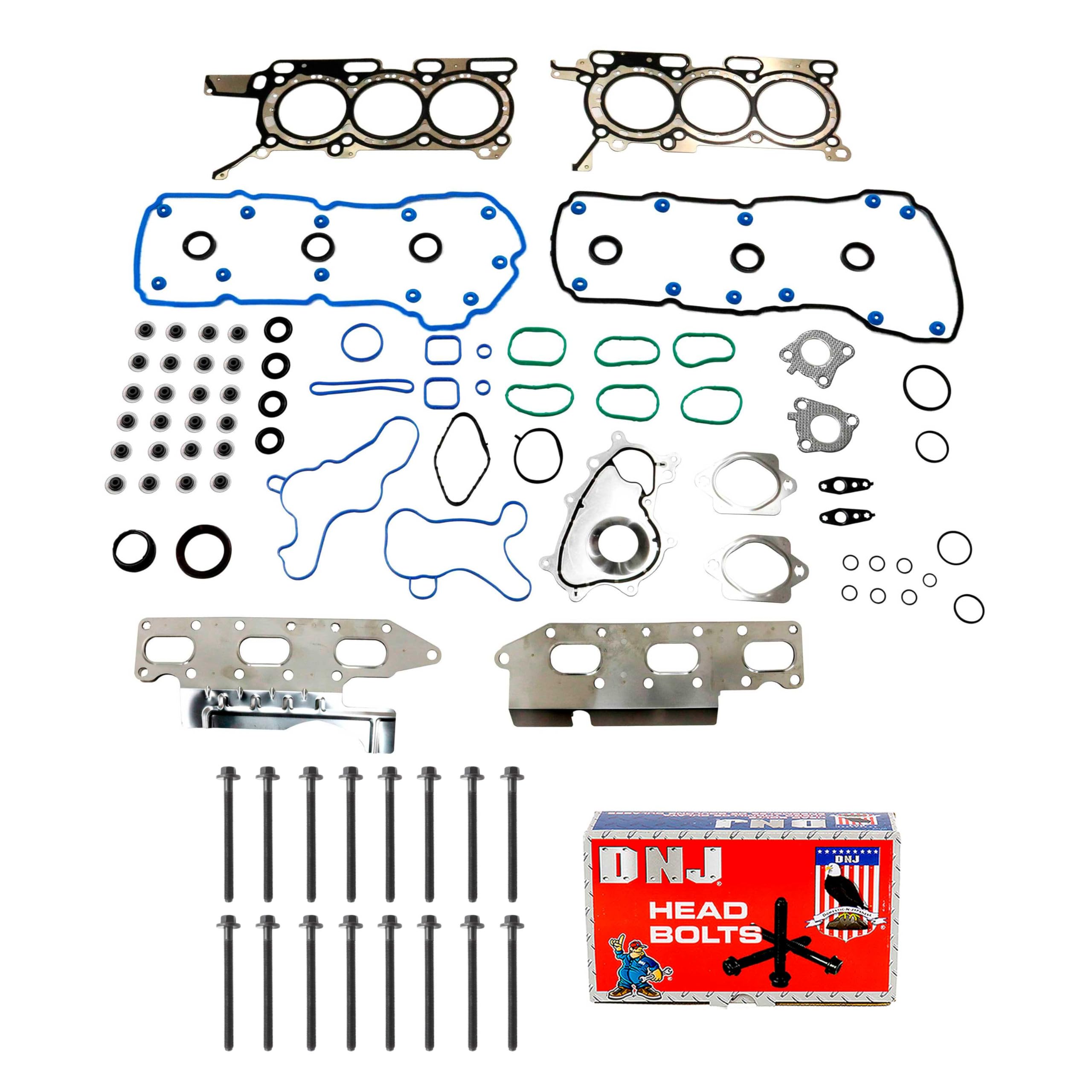 DNJ HGB4323 Cylinder Head Gasket Set with Head Bolt Kit for 2011-2012 Ford F-150 3.5L V6 24V DOHC 3496cc