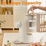 Instant Water Warmer, 2L Baby Formula Dispenser, 5 Temperature Control & 7x24H Keep Warm, Baby Bottle Warmer with Night Light, Hot Water Dispenser for All Bottles, Detachable Glass Tank