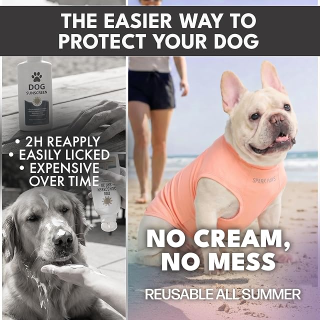 Foto 5 de 6 de Spark Paws Camiseta Sunblock, protección contra rayos UV SPF30, ligera, transpirable, para el sol de verano
