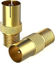 RedStar24 SAT Adaptor Gold-Plated F-Coupling to Coaxial Male & Female IEC, SAT to Antenna Cable Converter, High-Quality Set of 2 Adapter Set for F Coupling and Coaxial Connections, Ideal for TV and