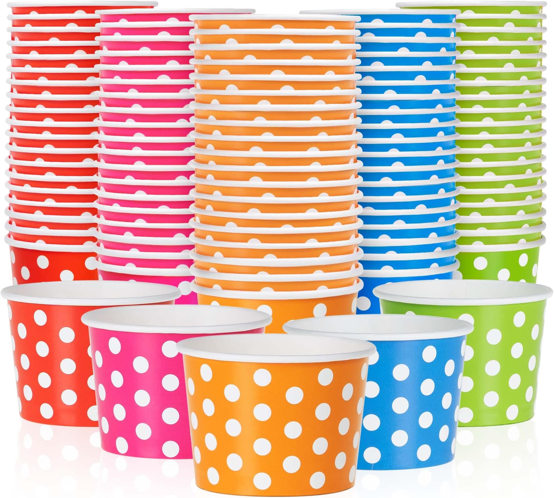 Amazon.com: GSM Brands Paper Ice Cream Cups (Polka Dots Design) - 100 ...