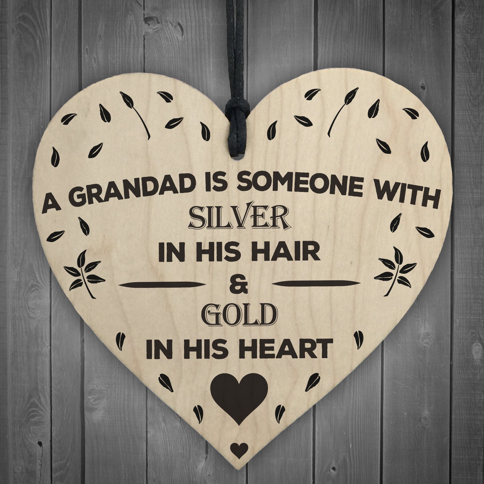 Red Ocean A Grandad Has A Golden Heart Wooden Hanging Plaque Love Shabby Chic Gift Sign