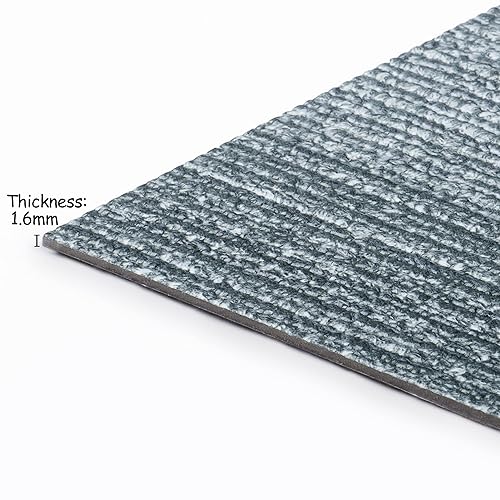 Miniatura 5 de HotDecor Azulejos de vinilo azul, 16 unidades de azulejos de suelo antideslizantes e impermeables para baño, azulejos de vinilo para despegar y