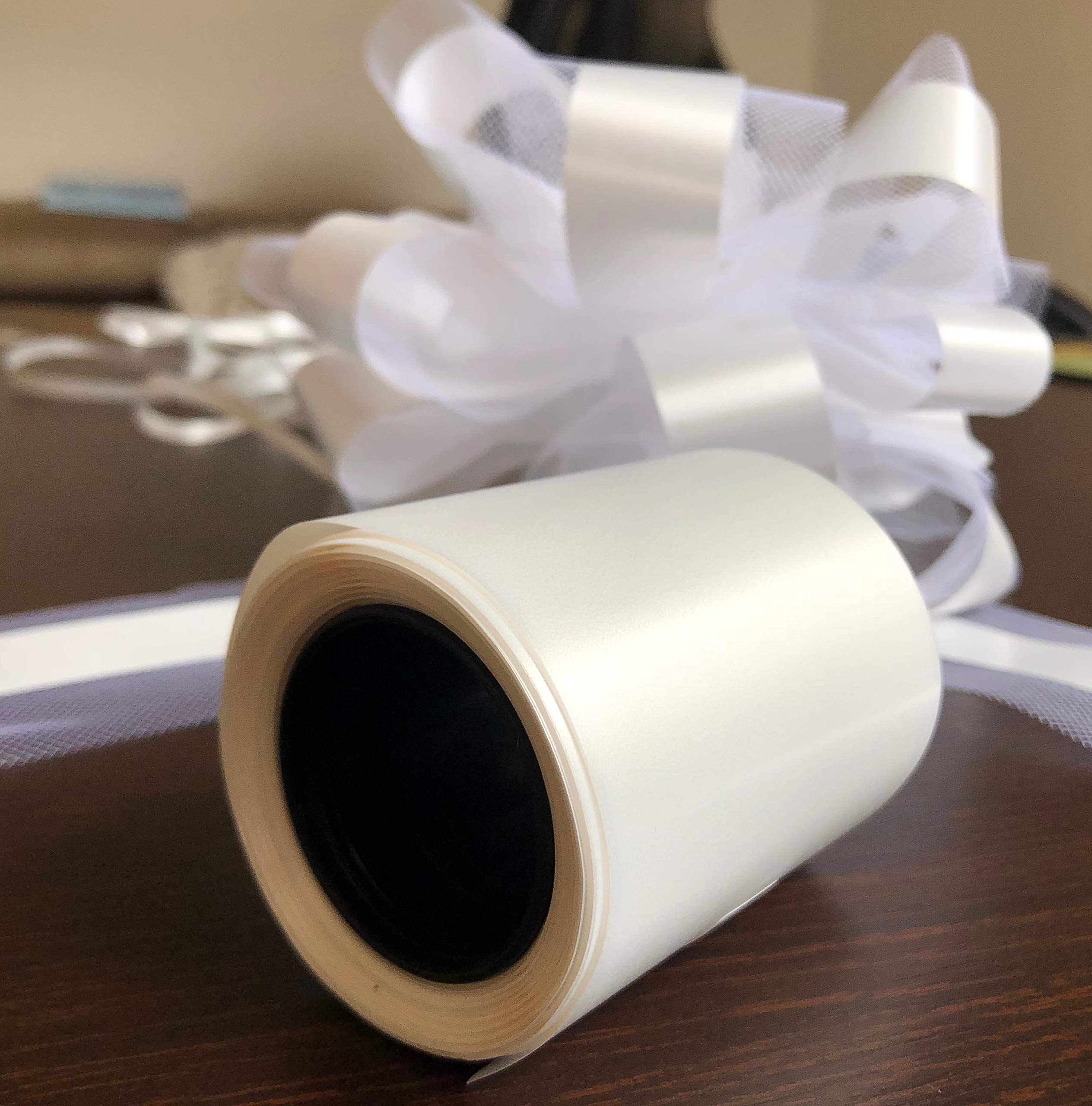 BOLIS Kit COCCARDE Bianco | Decorazione Auto Matrimonio |Fiocchi Auto | Ideale per Auto CASA Nozze Battesimo Laurea Comunione Gran Fiocco
