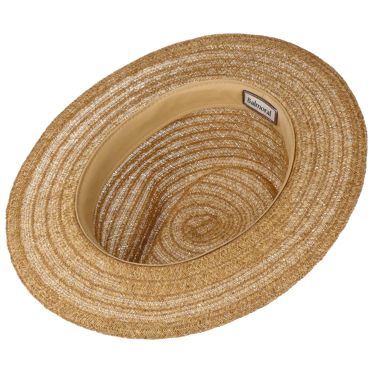 Balmoral Cappello di Paglia Belumo Toyo Donna/Uomo - da Giardiniere Estivo Cappelli Spiaggia con Fodera, Fascia in Pelle Primavera/Estate Primavera Estate