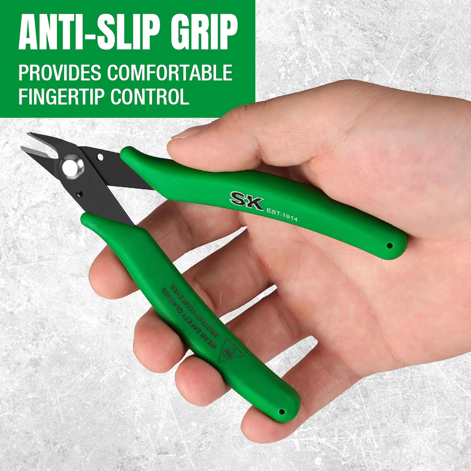 SK 2-Piece Shear-Cutter Pliers Set, 5-Inch Mini Flush Cutter & 5.5-Inch Mini Needle Nose Pliers, with Secure Grips