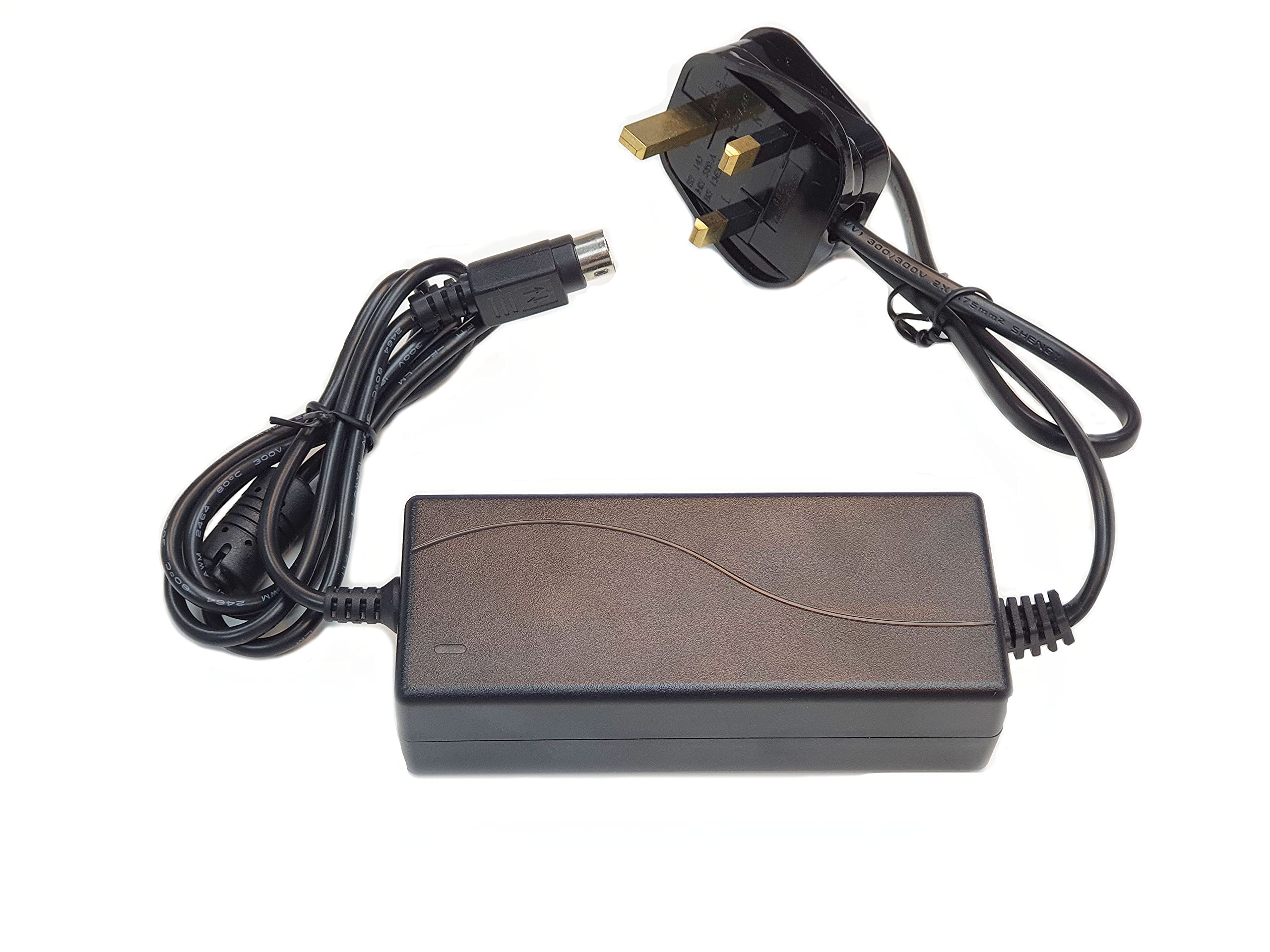 Receipt Printer Power Adapter 24V 1.5A Round 3 Pin Power Supply Adapter 36 Watt Power Cord UK Plug AC to DC Converter Adapter for POS88C Printer