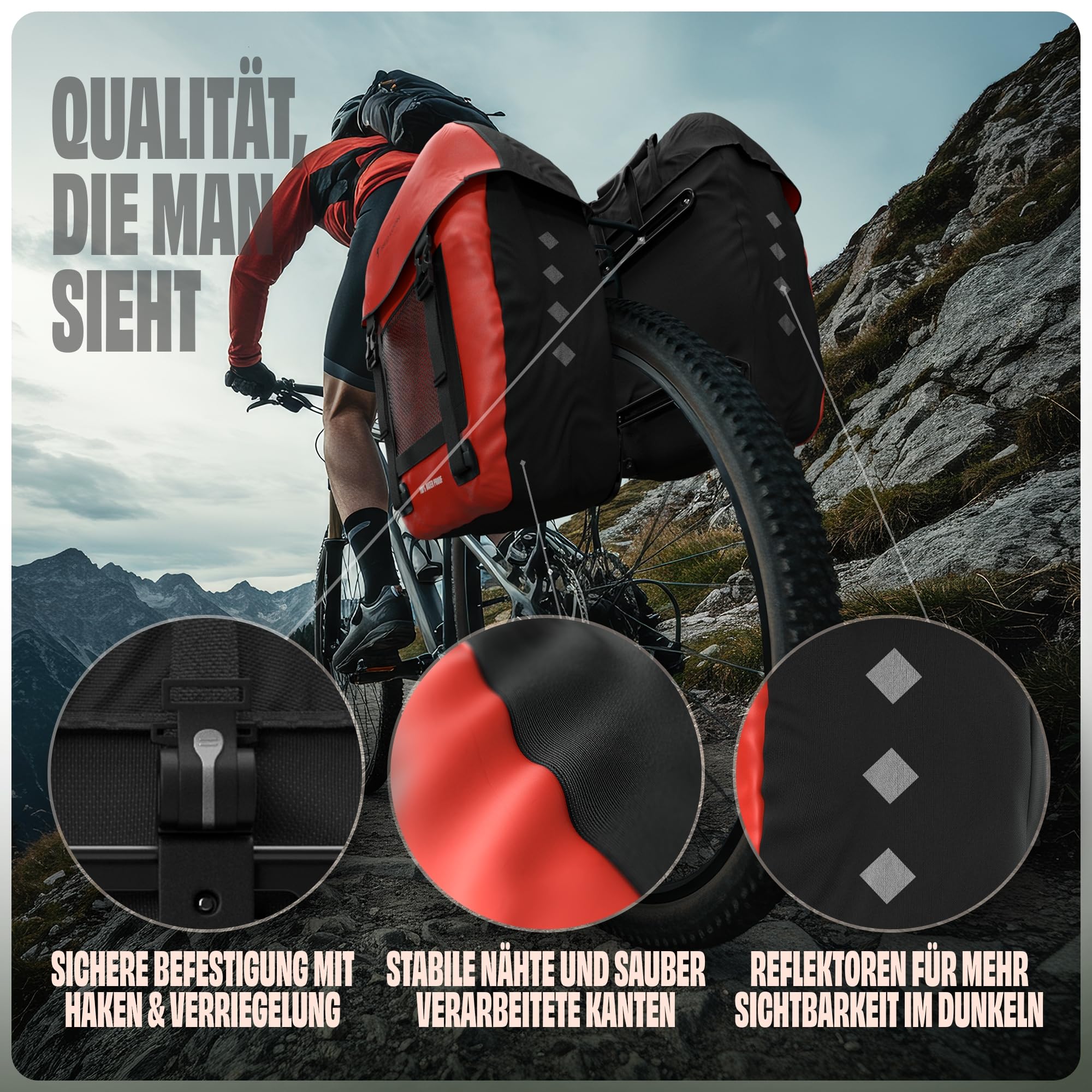 Red Loon Borsa per manubrio bicicletta impermeabile – Borsa portapacchi – Borsa anteriore bicicletta – Borse per portapacchi impermeabile – Backloader – Borsa per il trasporto bicicletta – 10 litri