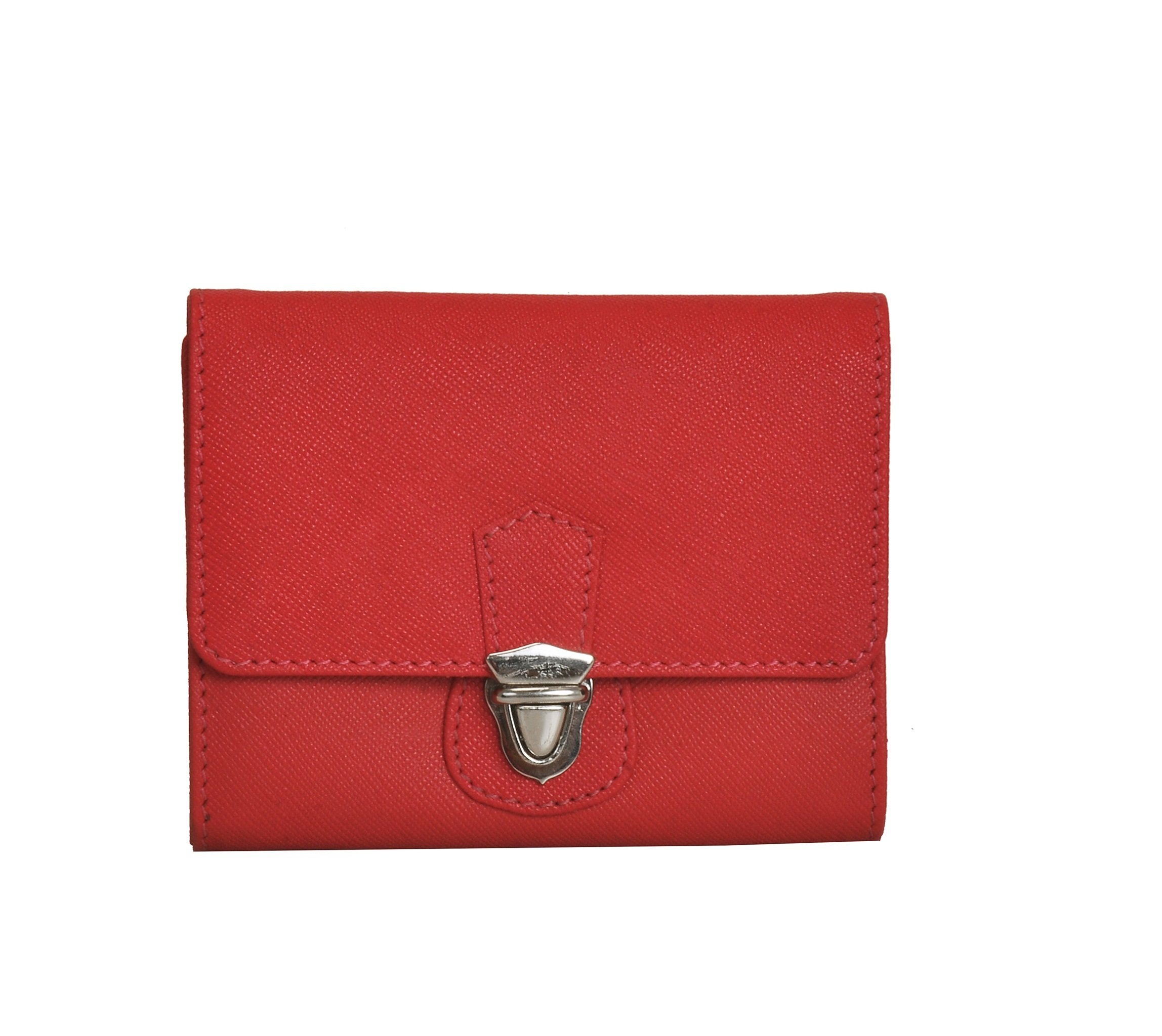 Mandava Genuine Safiano Leather Red Ladies Wallet