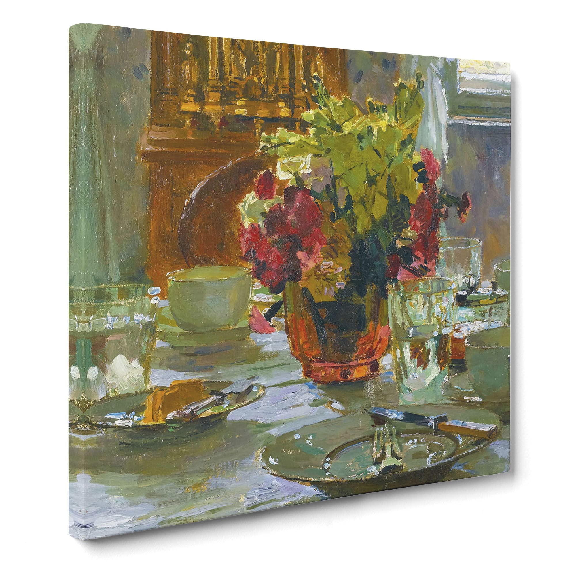 The Breakfast Table by Carl Moll Canvas Print, Mixed, 35L x 35W cm