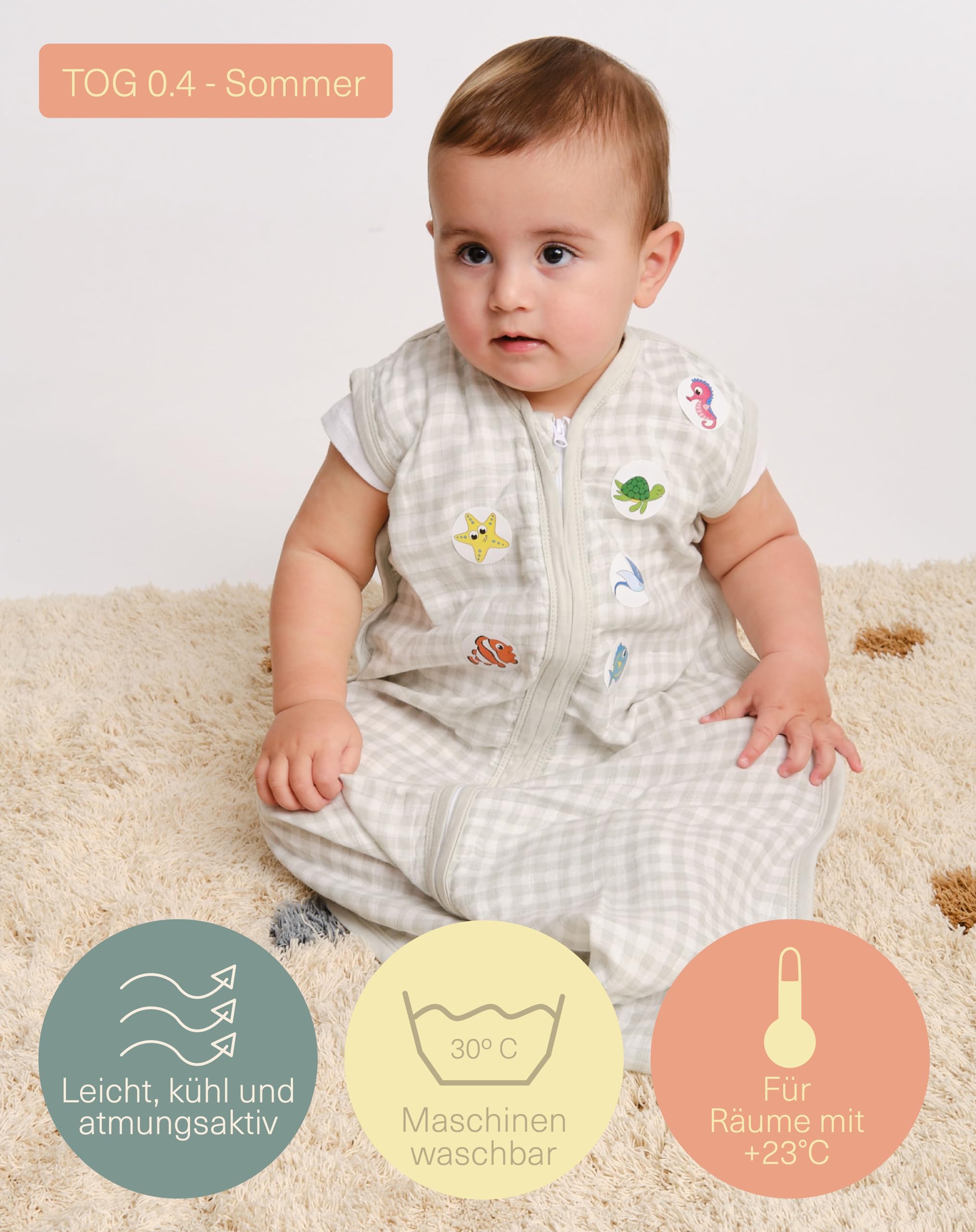 schlafsäcke neugeborene sommer molis&co - Baby Sommerschlafsack Musselin - Baby Schlafsack 0.5 TOG - Babyschlafsack ohne Ärmel - Premium Bambu Musselin - Mercury Trollkids Narvik Handschuhe Kinder Hersteller_Zemo Farbe:Marine/Schwarz