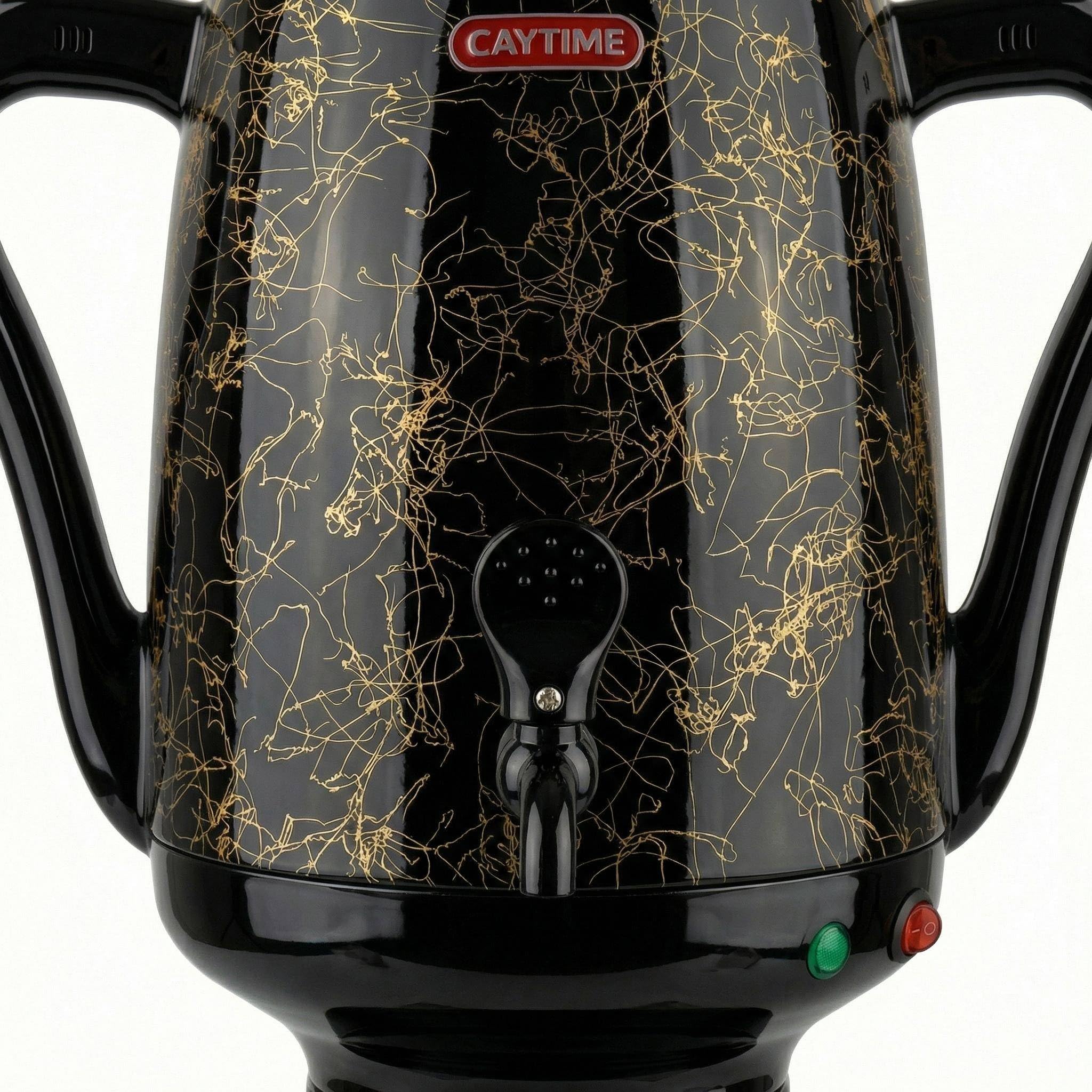 Samowar Semaver 3,5 l zaparzacz do herbaty ze stali nierdzewnej z czarnym dzbankiem ceramicznym/elektrycznym samowar o nowoczesnym wzornictwie