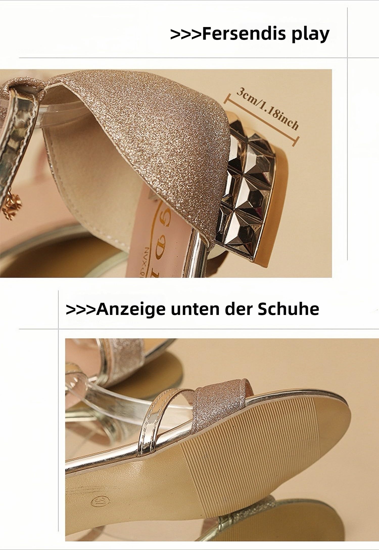 2025 Neu Sandalen Mit Blockabsatz Damen Elegant Sandaletten Mit Pailletten Braut High Heels Sandals Mit Schnalle Sommer Peep Toe Sandalen Freizeit Strandschuhe