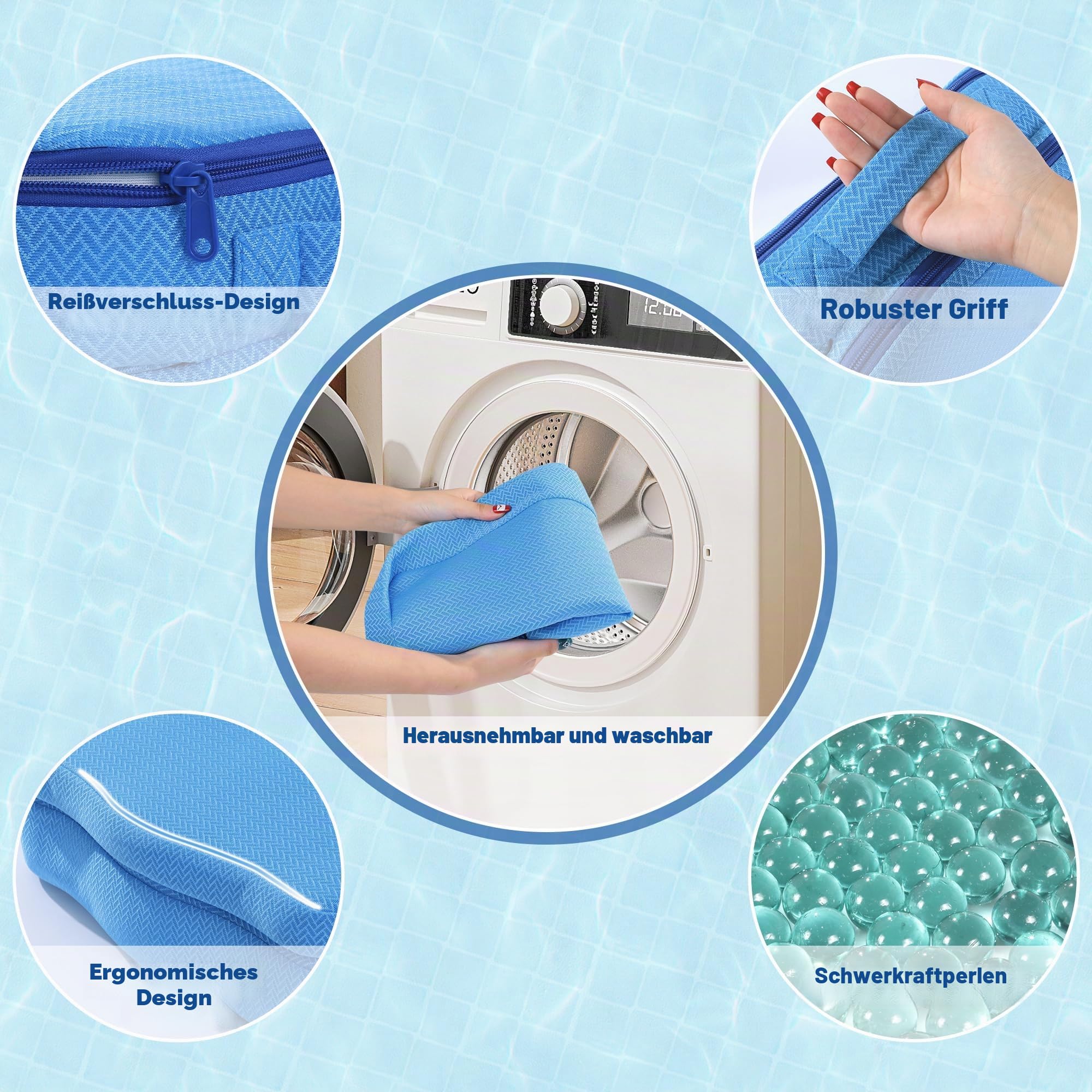 MABOZOO Whirlpool-Sitzerhöhung für Erwachsene, gewichteter Sitzerhöhung, 3D-Air-Mesh-Whirlpool-Kissen, schnell trocknend, Whirlpool-Zubehör, für drinnen und draußen, Blau