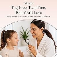 Vista 8 de Kitsch Herramienta de corte de ligas elásticas para el cabello, suave, sin tirones, para bandas elásticas fáciles para depilación Cortador
