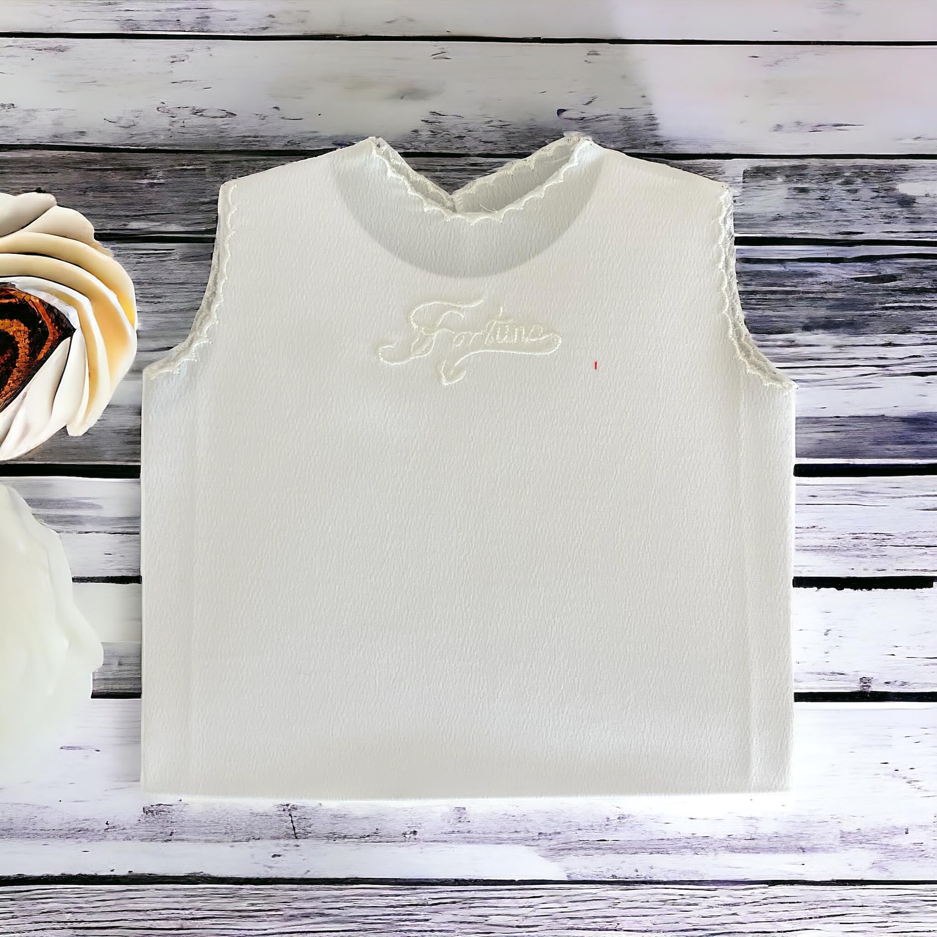 LaVelahome Camisa de la suerte para bebé 1005 de seda, fabricada en Italia, crema, 0 meses