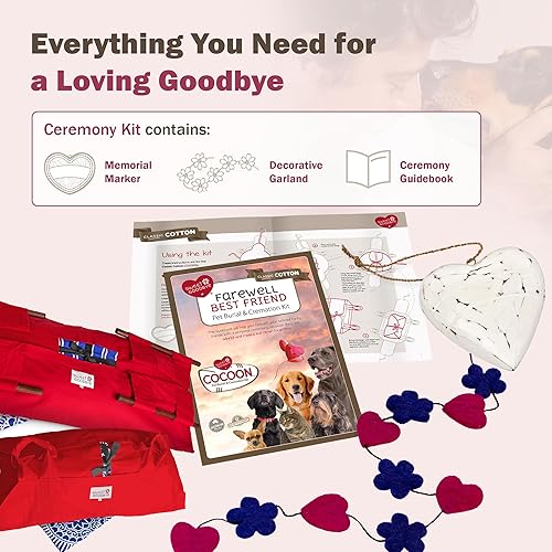 Miniatura 7 de Cocoon - Kit ecológico para ceremonia de entierro y cremación de mascotas (algodón clásico), ataúd para todas las mascotas y razas, perros, gatos,