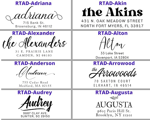 Miniatura 2 de Stampi Sello de dirección de regreso  Sello personalizado de goma o mango de madera  Sello personalizado  Texto personalizable con 15 gráficos