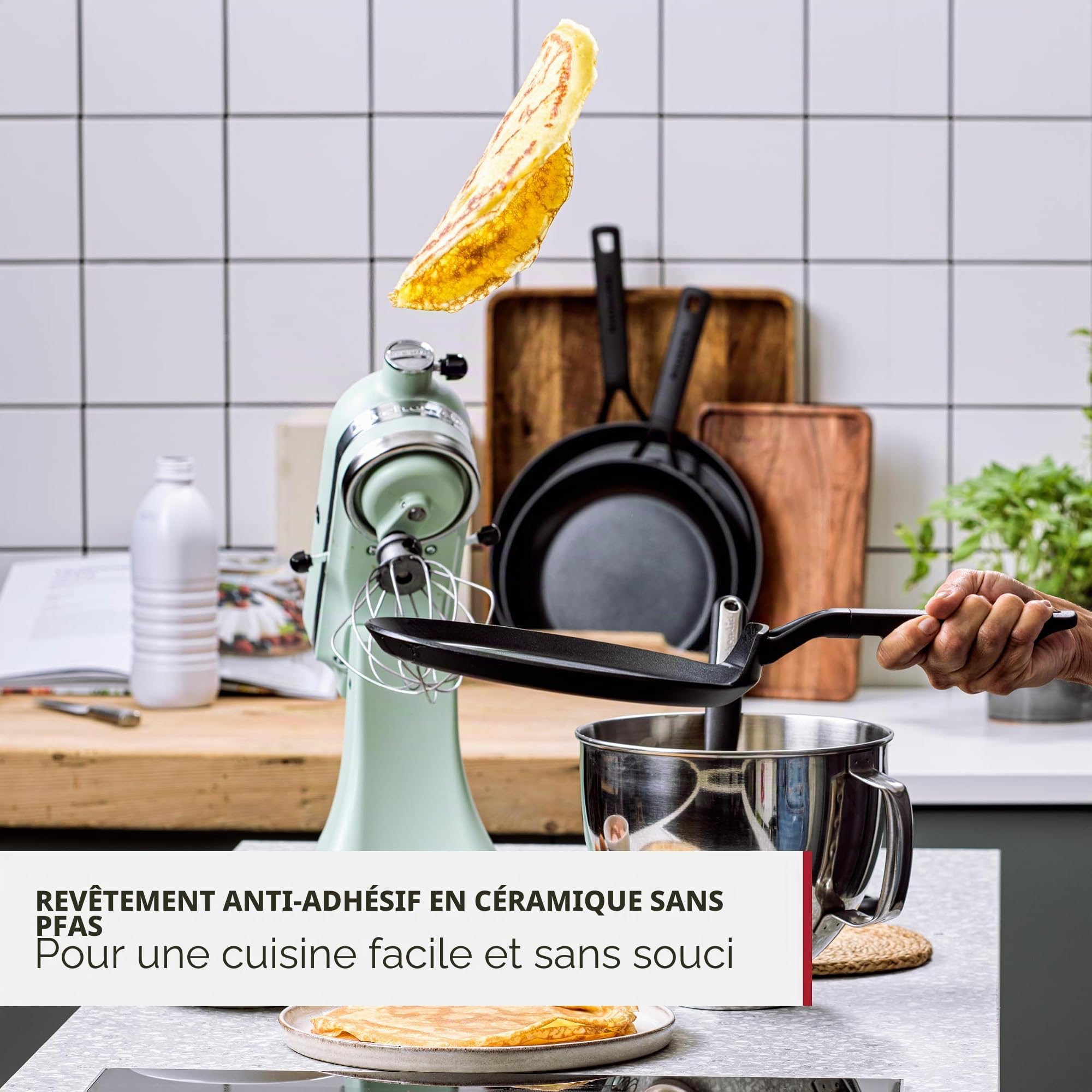 KitchenAid Poêle à crêpes, Noir, 24 cm
