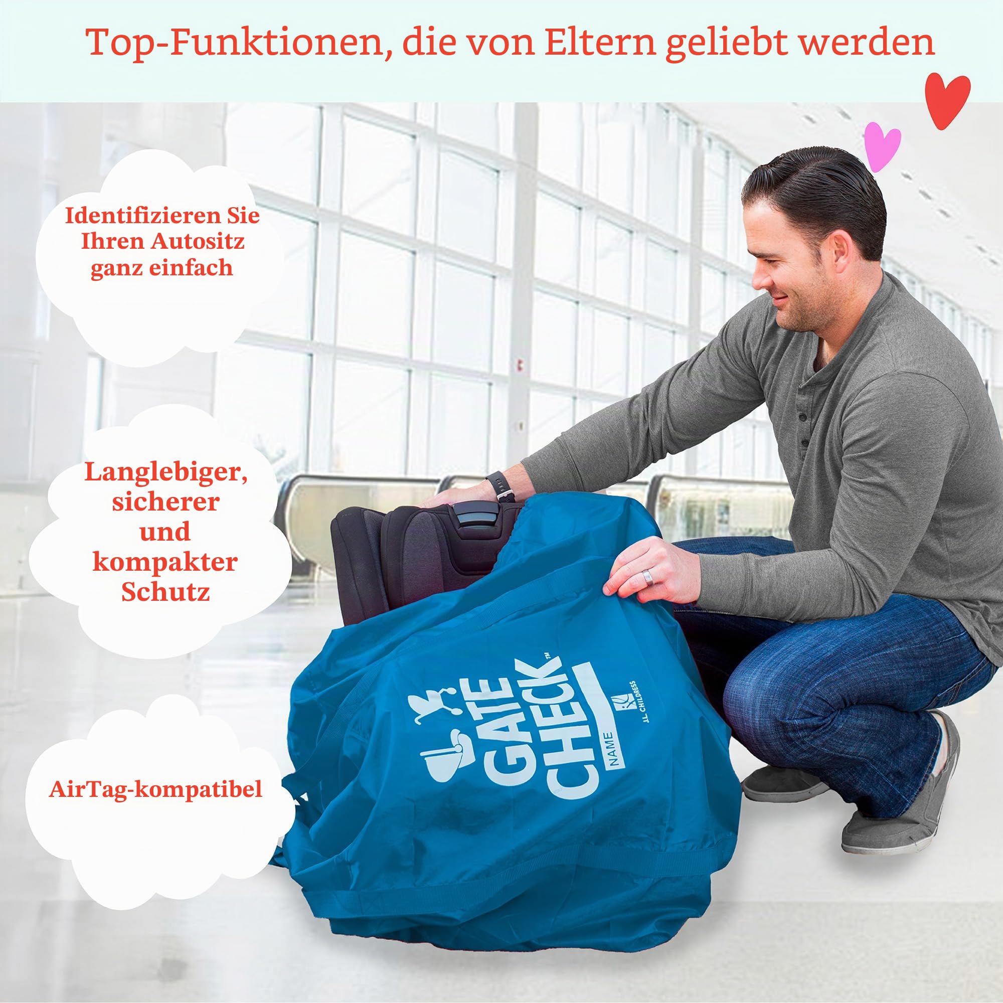 JL Childress Deluxe Gate Check Tasche für Autositze und Kinderwagen