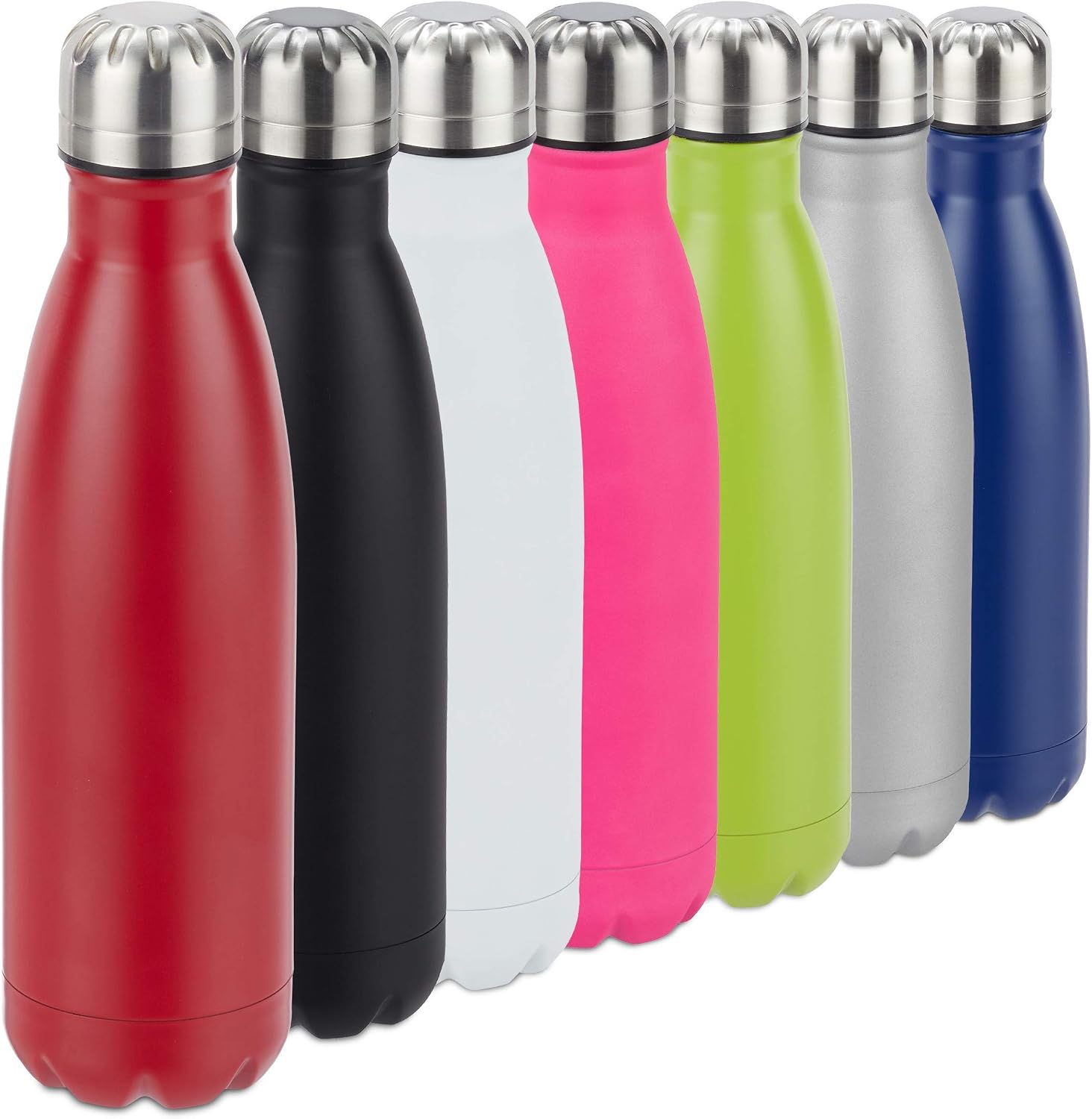 Relaxdays Stainless Insulated Flask, Leakproof for Cold and Hot Drinks Vacuum Thermo Bottle, 500 ml, Red