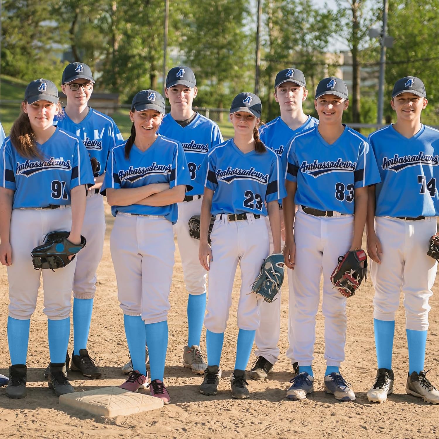 Haysandy 24 Pairs Soccer Socks Youth Football Softball Baseball Team Sock Bulk Unisex High Long Tube Sport Sock