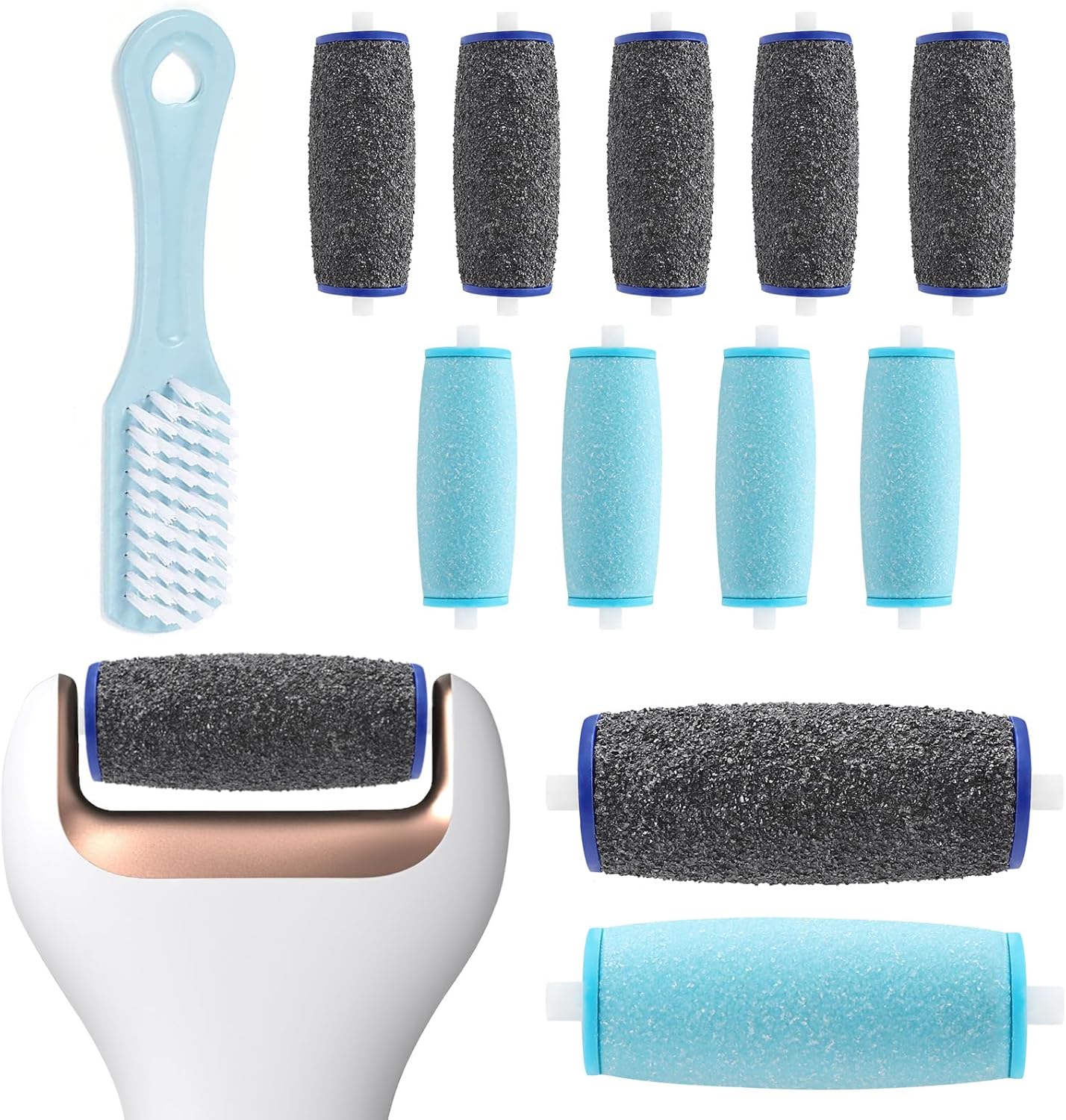 Pack of 11 Callus Remover Replacement Rolls Compatible with Scholl Velvet Smooth Replacement Heads for Hard Skin Removal, Spare Rolls Callus Remover, 6 Extra Coarse and 5 Normal Coarse