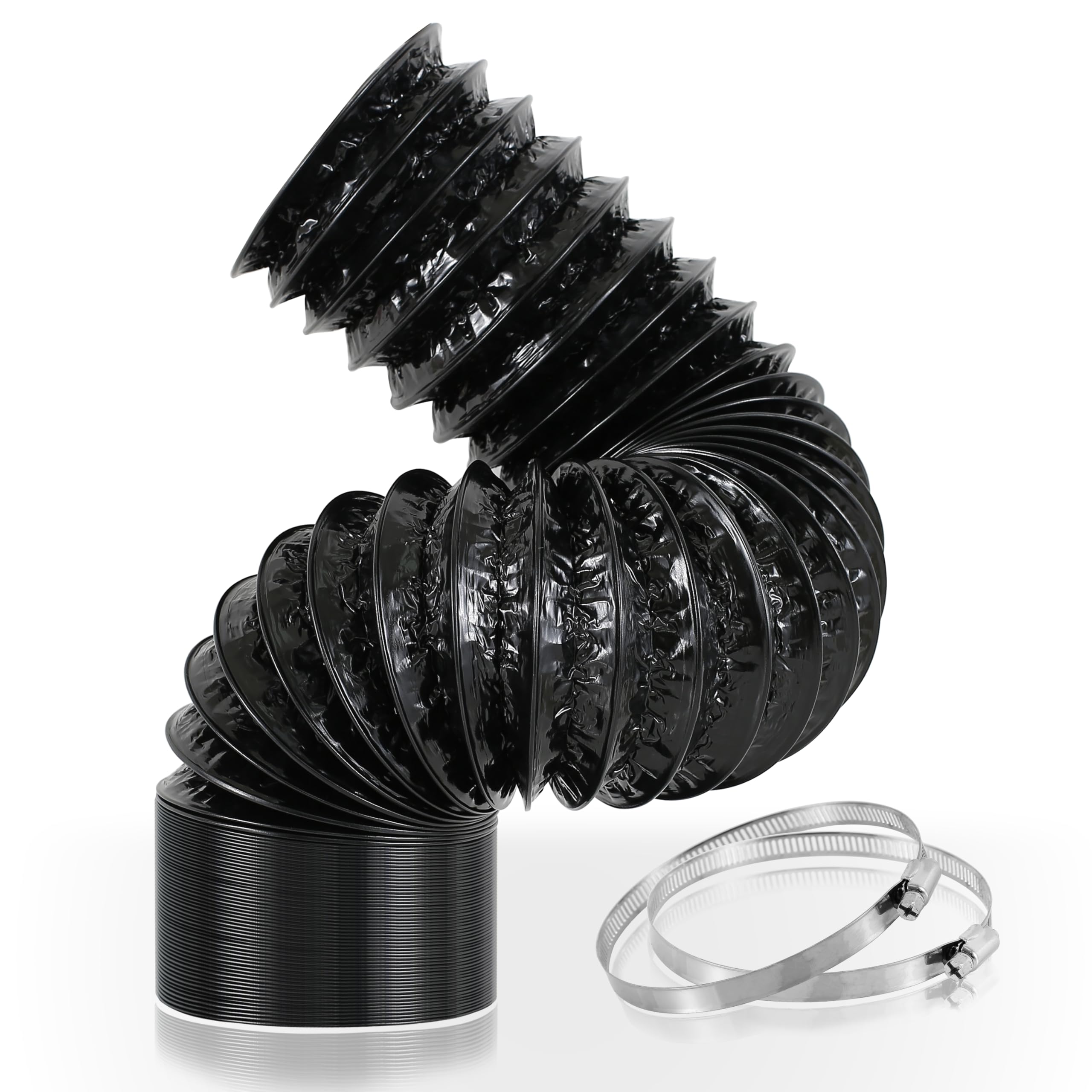 3 Inch Aluminum Dryer Vent Hose, 8 Feet Flexible Air Ducting with 2 Clamps, Heavy-Duty 4-Layer Design for HVAC, Dryer Vent, Grow Tent, Bathroom