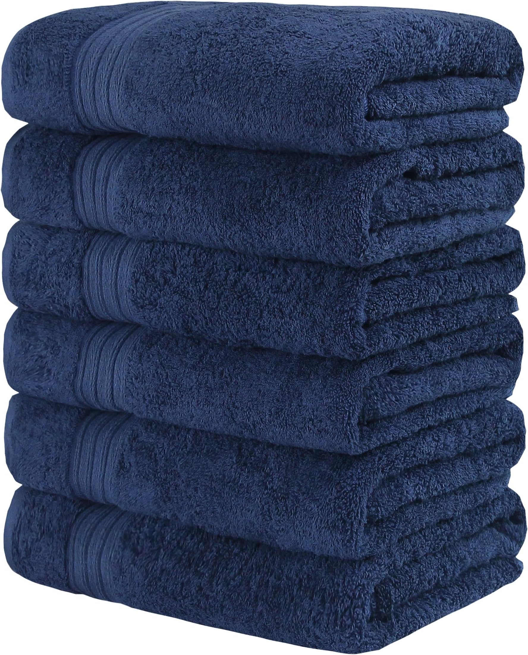 GraceAier Towels Premium Blue Hand Towels - 6-Pack-100% Combed Ring Spun Cotton, Ultra Soft and Highly Absorbent, Exrta Large Hand Towels 40 x 76 cm, Hotel & Spa Quality Bathroom Towels
