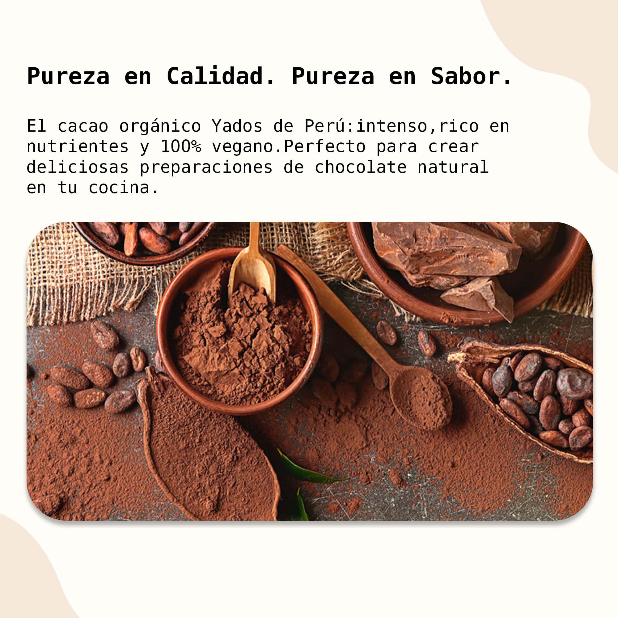 ROHKAKAO | 100% Theobroma cacao puro de Perú | Ecológico - Orgánico | Crudo | yado (1000 g)