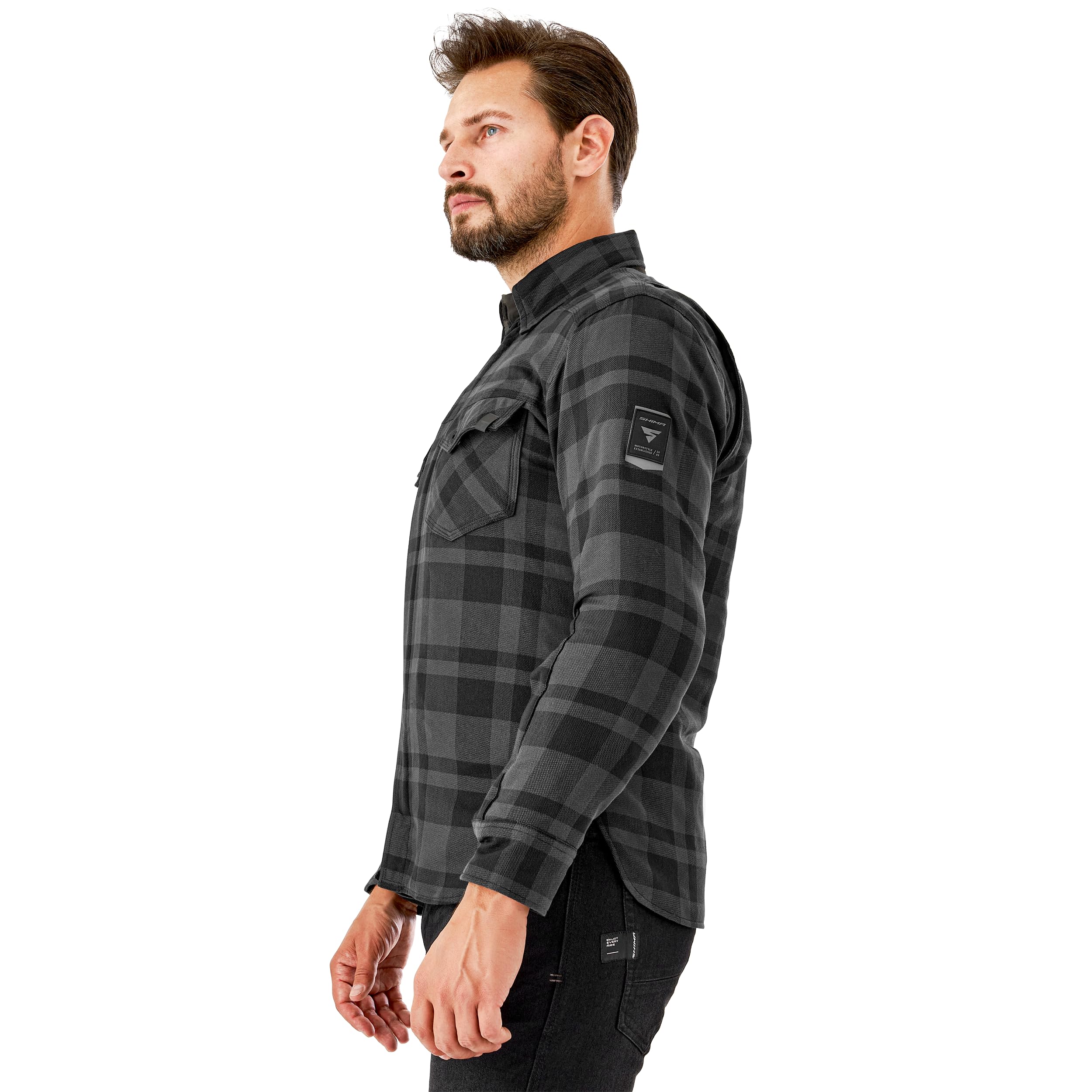 SHIMA RENEGADE Motorradhemden Herren und Damen - Motorrad Kariertes Hemd mit Protektoren Jacke Flanell Lumber Aramid | Wetterfester Fahrkomfort