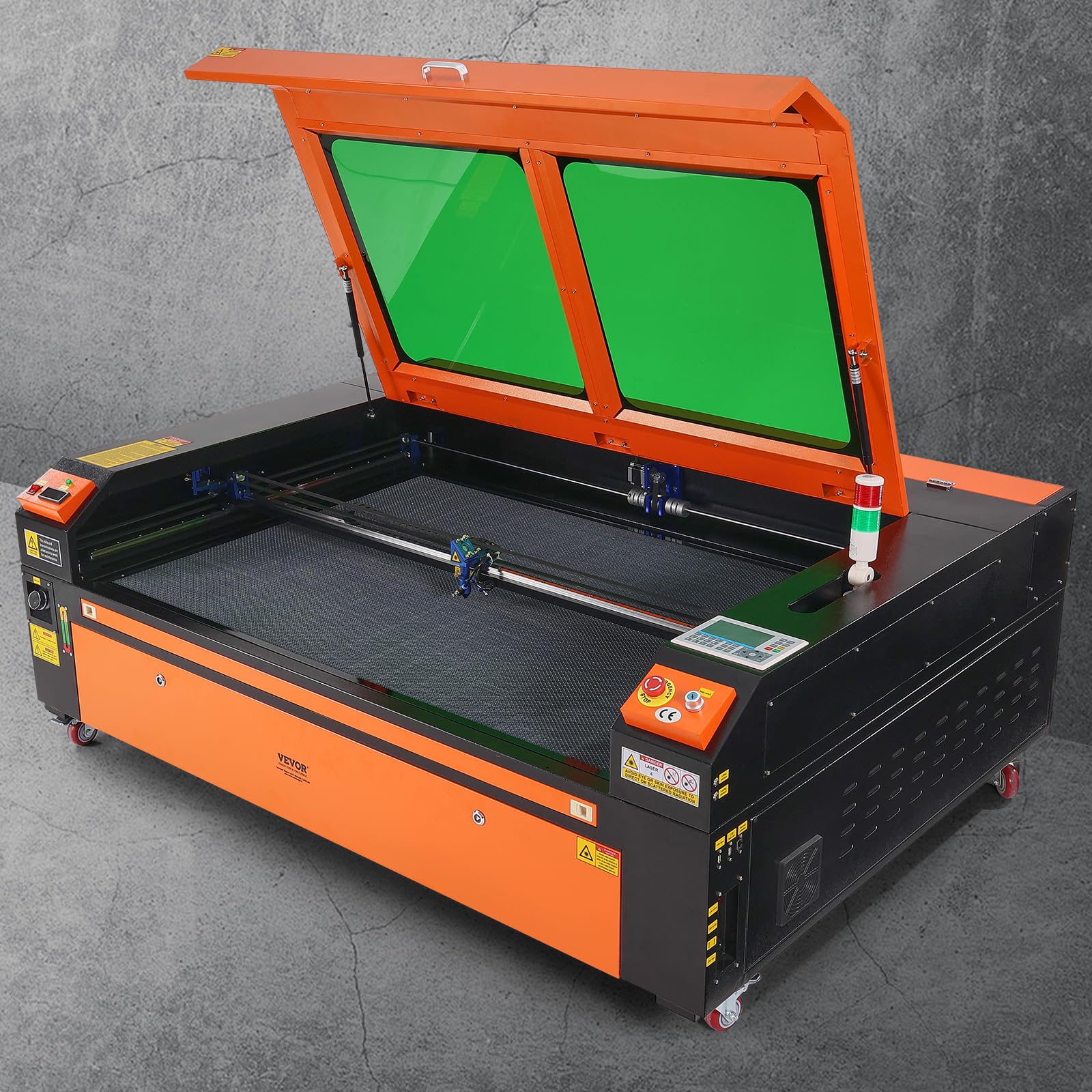 VEVOR Grawer laserowy CO2 130 W Maszyna do grawerowania Stół roboczy 900x1400 mm Prędkość grawerowania 0-800 mm/s Cięcie 0-500 mm/s Grubość grawerowania 20 mm do drewna Szkło akrylowe 187x132,5x94 cm