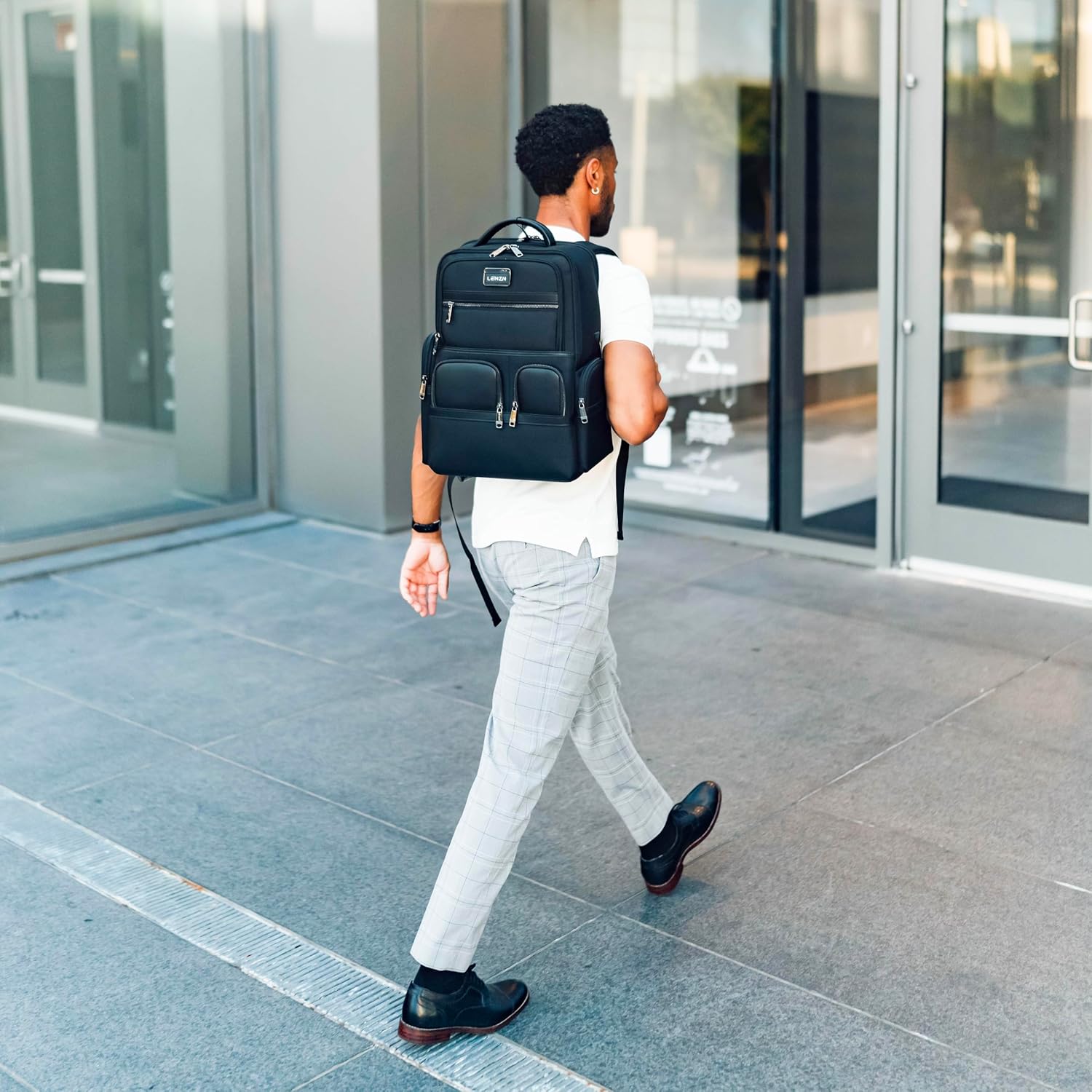 Laptop Business Backpack for Men & Women, Work Backpack Fits 15.6 Inch, Premium Quality Travel Bag with USB Charging Port, Water-Resistant, Durable Ballistic Nylon, Bookbag with Multiple Pockets - Image 8