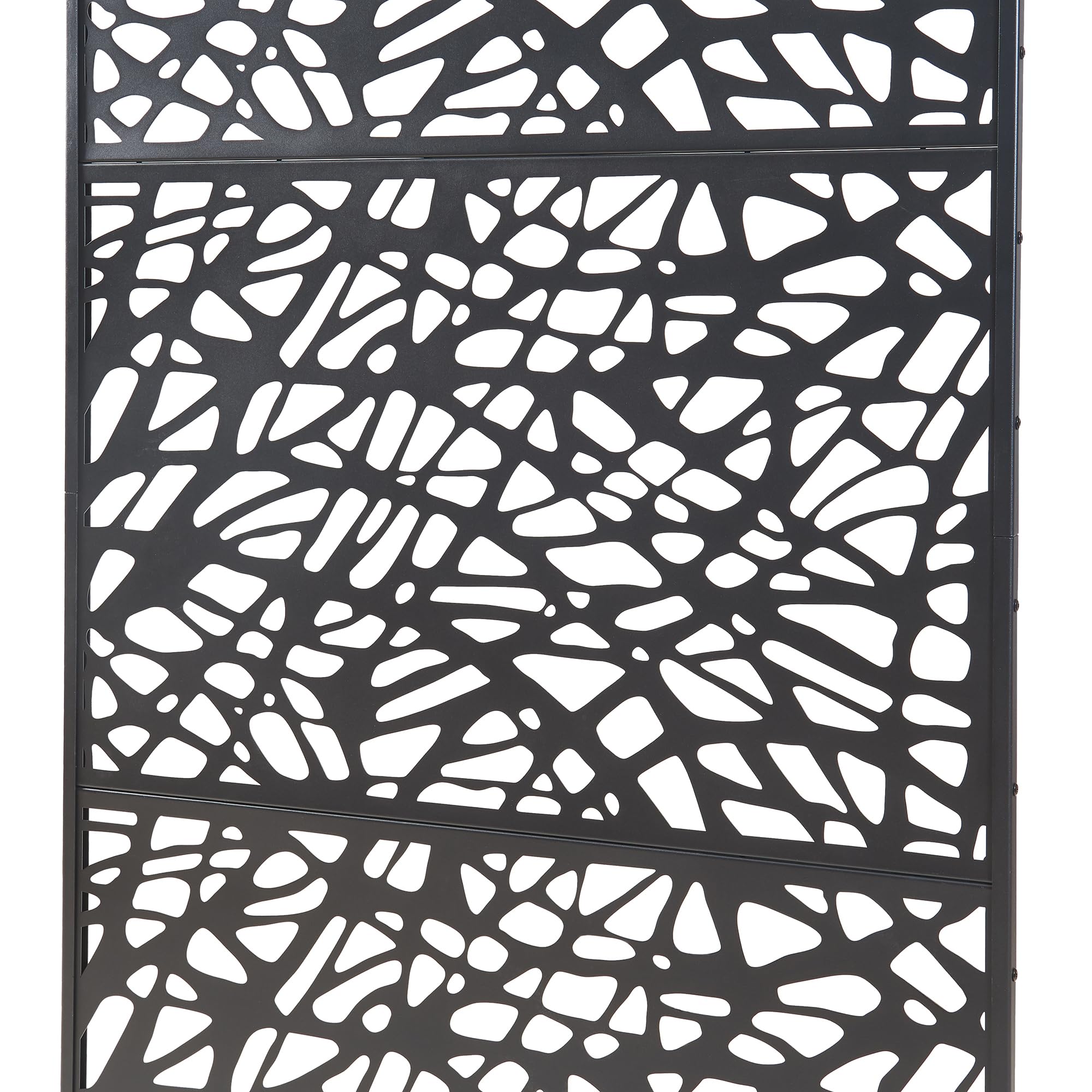 casa.pro Pannello Divisorio per Spazi Interni Schermatura Decorativa con Struttura Traforata Schermo Divisore in Acciaio 200 x 100 cm Nero