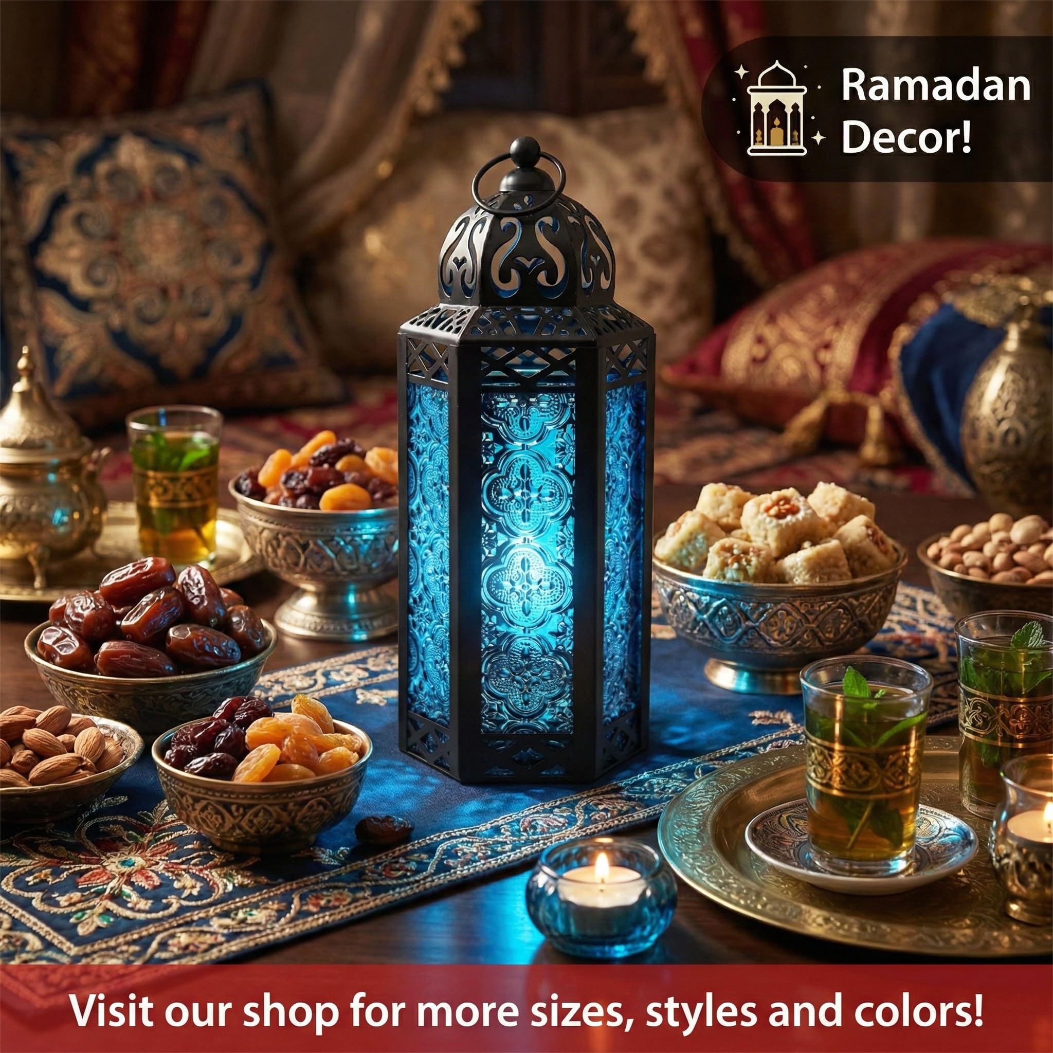 Amazon.com: Vela Lanterns Decorative Indoor Moroccan Candle Holder