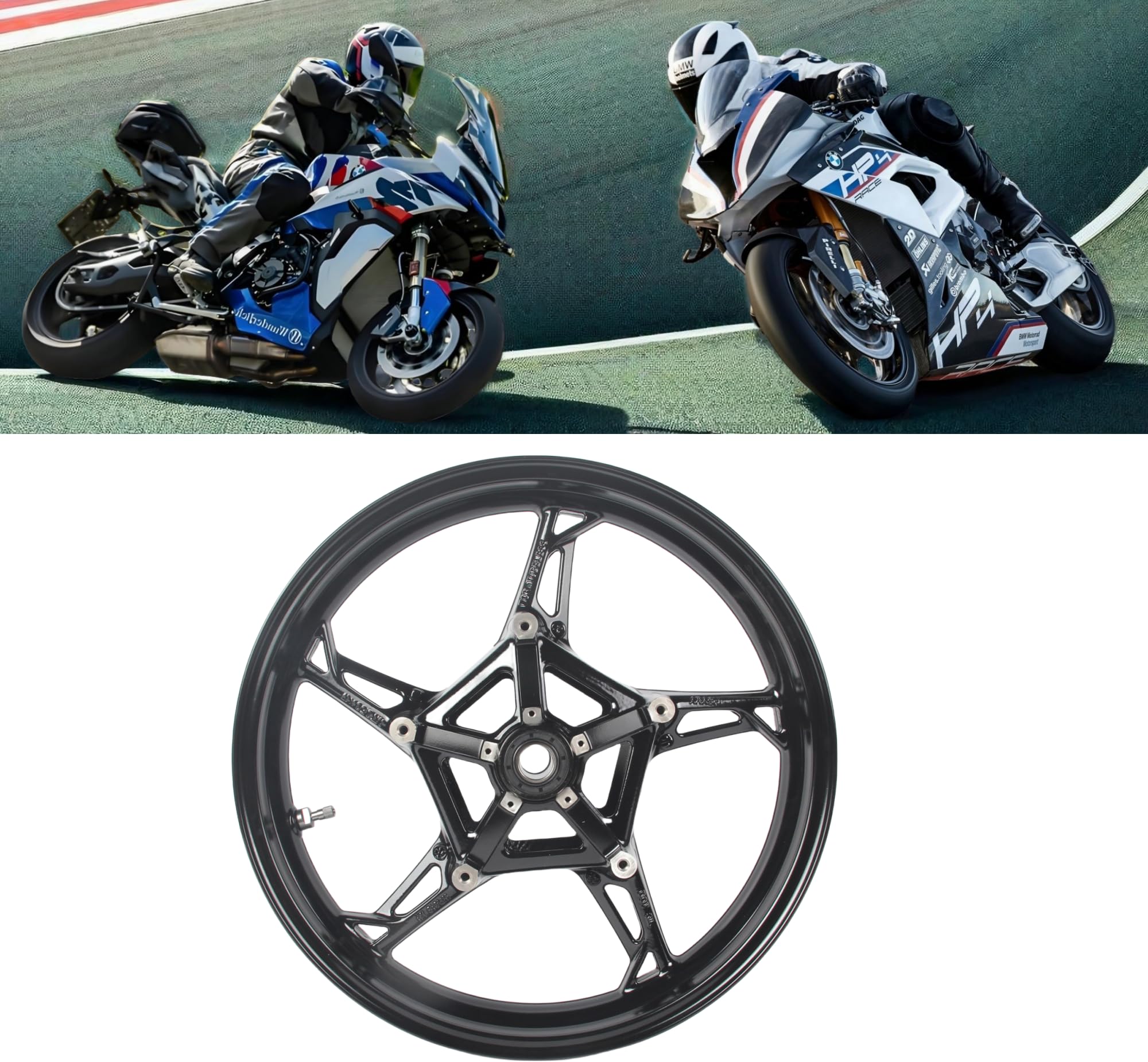 Vorderrad Felge für BMW S1000RR 2019-2024 / S1000R 2019-2024 / S1000 XR 2019-2024 3,5 x 17 Zoll glänzend schwarz Motorradzubehör 2020 2021 2022 2023