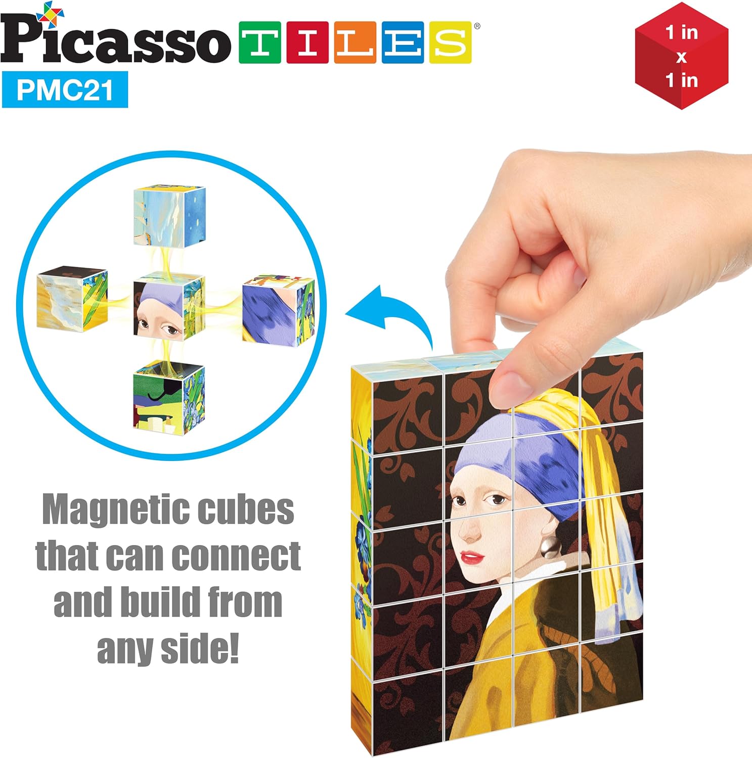 PicassoTiles 1” Magnetic Puzzle Building Cubes Blocks of Popular
