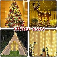 Vista 9 de Luces para sombrilla de patio, 8 modos de iluminación, 104 luces LED con control remoto, funciona con pilas, para restaurante, cafetería, jardín, al