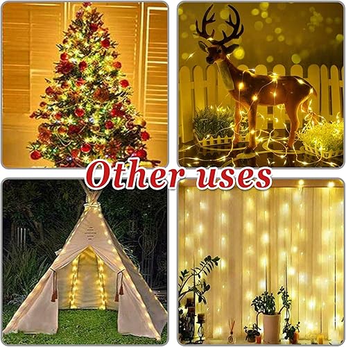 Miniatura 9 de Luces para sombrilla de patio, 8 modos de iluminación, 104 luces LED con control remoto, funciona con pilas, para restaurante, cafetería, jardín, al