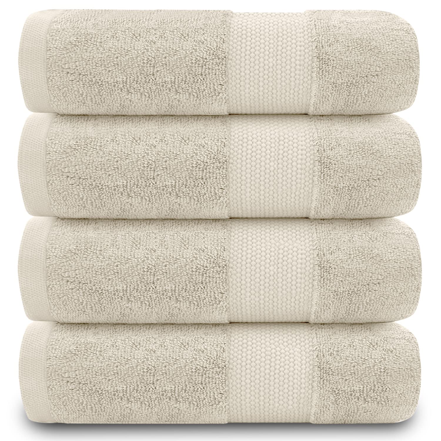 GC GAVENO CAVAILIA 700 GSM Premium Quality Hand Towels, Extra Absorbent 4pk 100% Ringspun Cotton Towel, Cream, 4PK
