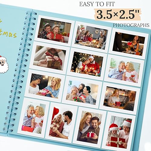 Vista 209 de Álbum de recortes de 8 x 8 pulgadas, álbum de recortes de papel kraft de tapa dura, álbumes de fotos, 40 páginas, perfecto para fotos de 4 x 6 / 5 x