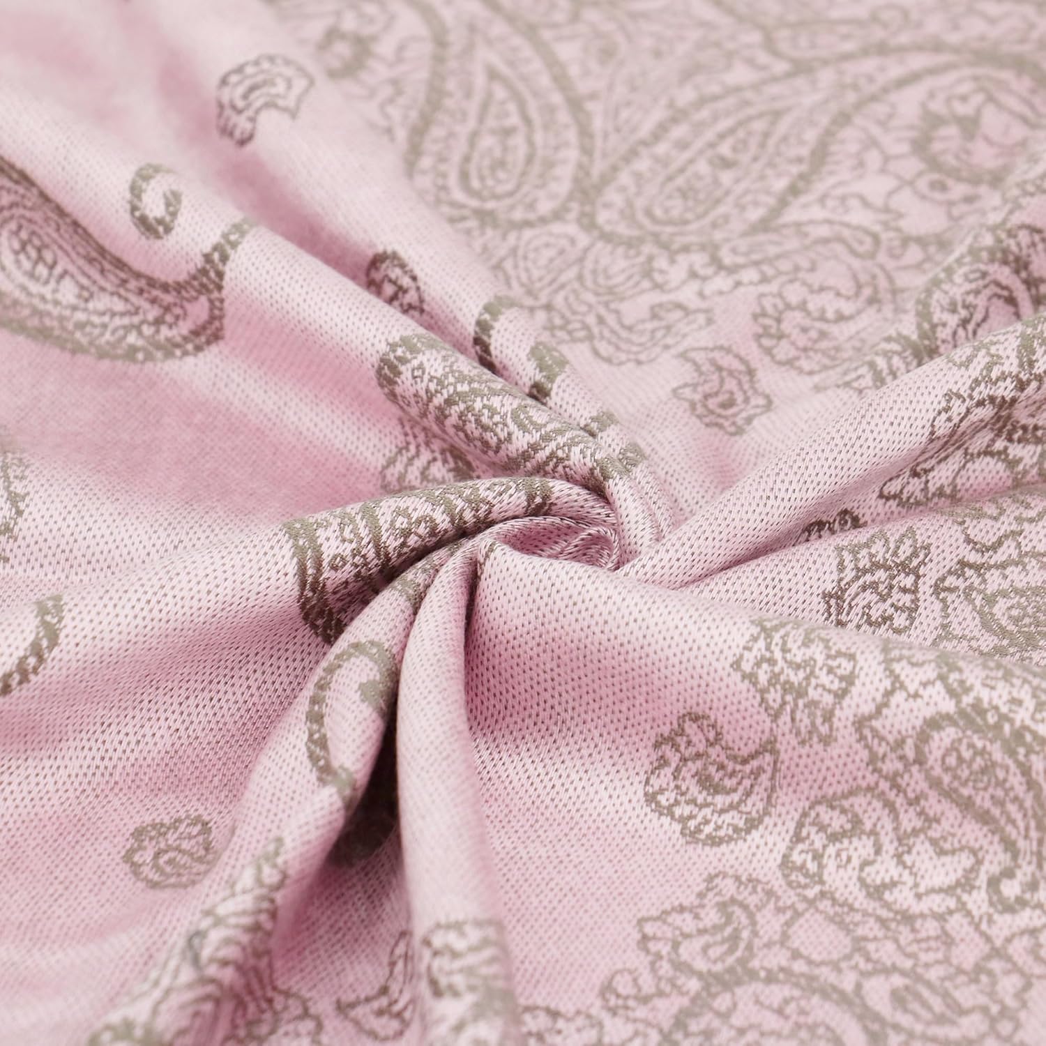 Ciormis Two Tone Silky Paisley Pashmina Shawl Scarf,Soft Women's Rave Jacquard Pashminas Wrap Scarves - Image 3