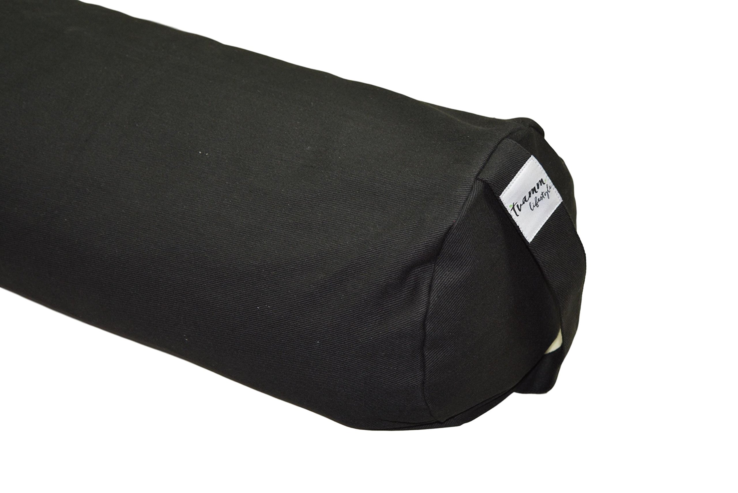 Tvamm-Lifestyle Special - Cuscino a rullo per yoga, 65 x 22 cm (diametro), imbottitura in grano saraceno