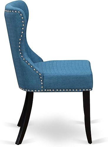 Miniatura 9 de East West Furniture Juego de mesa de comedor de madera antigua de 5 piezas en color negro