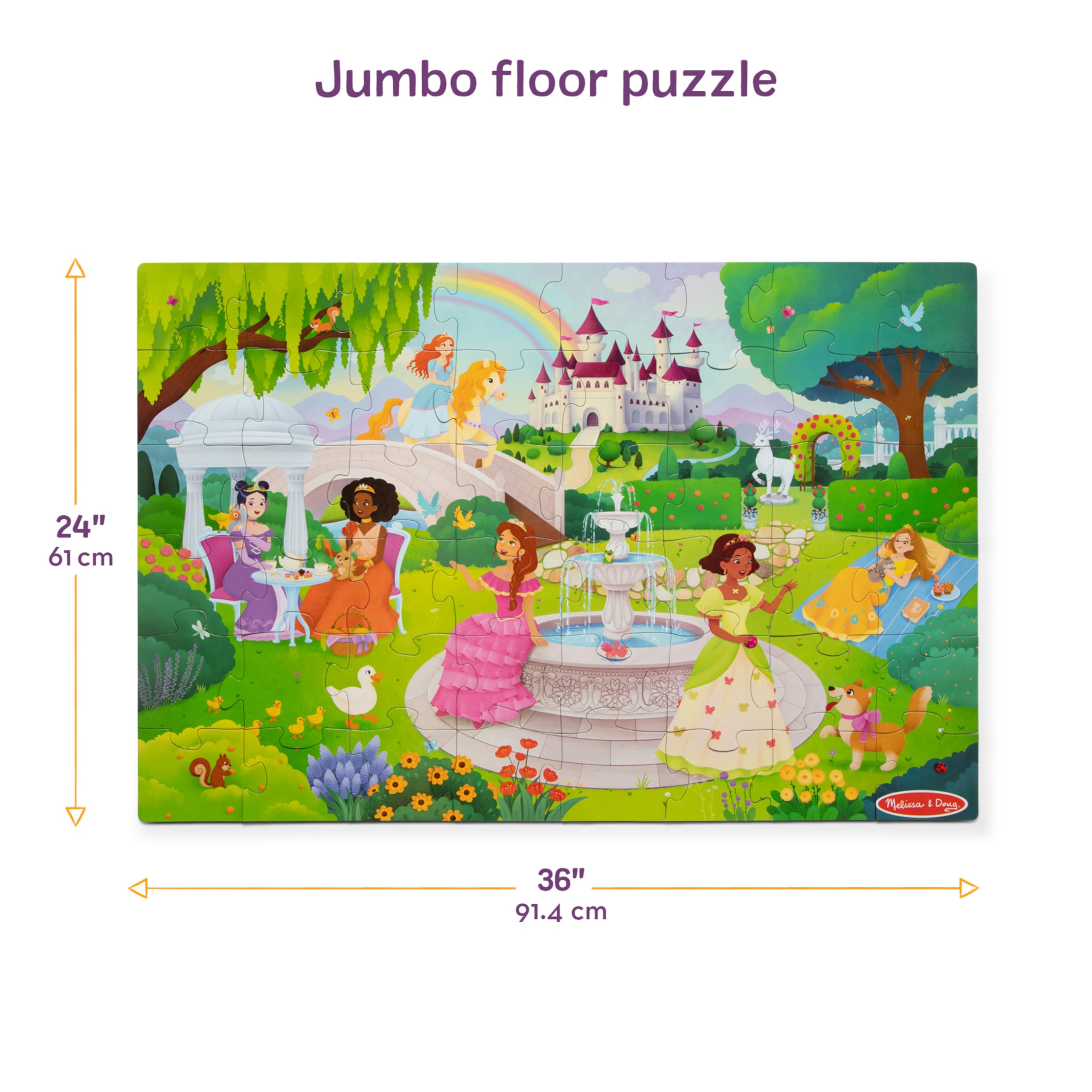 Melissa & Doug Neu! Fairy Tale Castle Bodenpuzzle 48 Teile