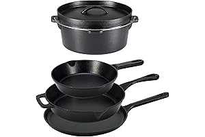 Emile Henry Made in France 5-Piece Cast Iron Pots and Pans Set